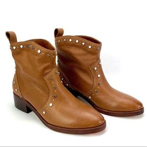 Dolce Vita Tobin Studded Brown Leather Bootie 6